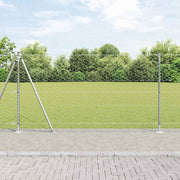 Heksagonalna ograda s betonskom osnovom 10 x 1,2 m Srebrna