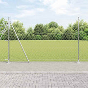 Heksagonalna ograda s betonskom osnovom 10 x 1,4 m Srebrna