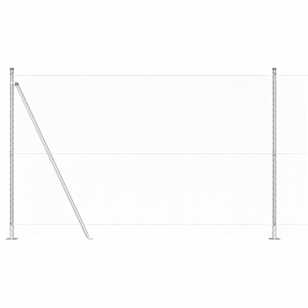 Heksagonalna ograda s betonskom osnovom 25 x 1,6 m Srebrna