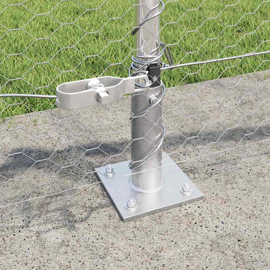 Heksagonalna ograda s betonskom osnovom 50 x 0,6 m Srebrna