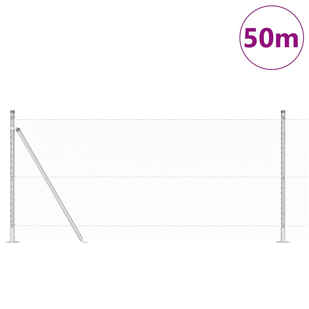 Heksagonalna ograda s betonskom osnovom 50 x 1 m Srebrna Mreža
