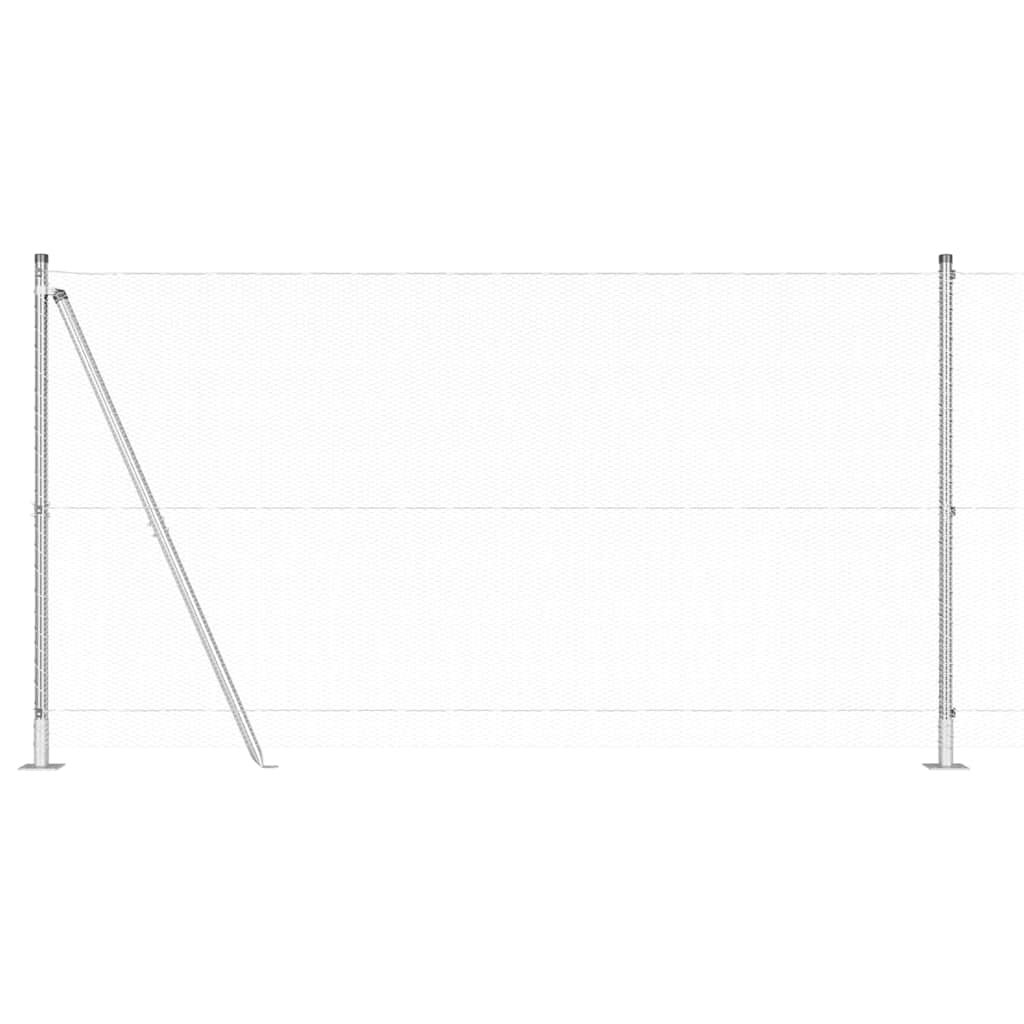 Heksagonalna ograda s betonskom osnovom 50 x 1,2 m Srebrna