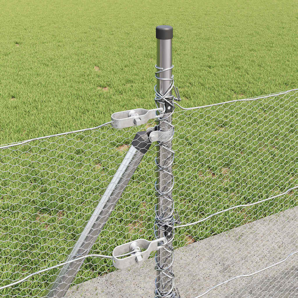 Heksagonalna ograda s betonskom osnovom 100 x 0,5 m Srebrna