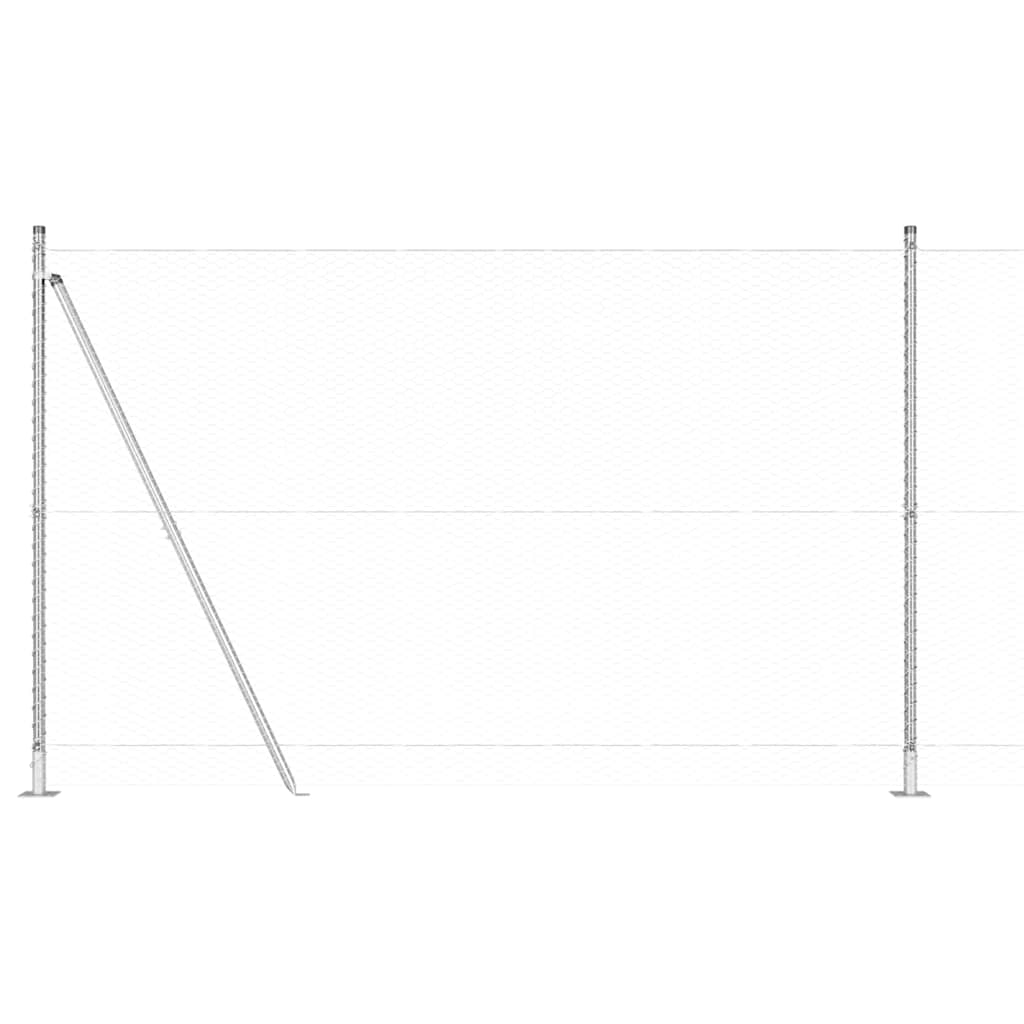 Heksagonalna ograda s betonskom osnovom 100 x 1,5 m Srebrna