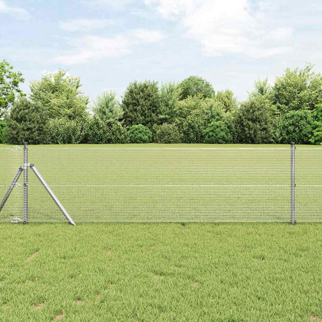 Temeljna zavarena žičana ograda 10 x 0,4 m Srebrna Mreža