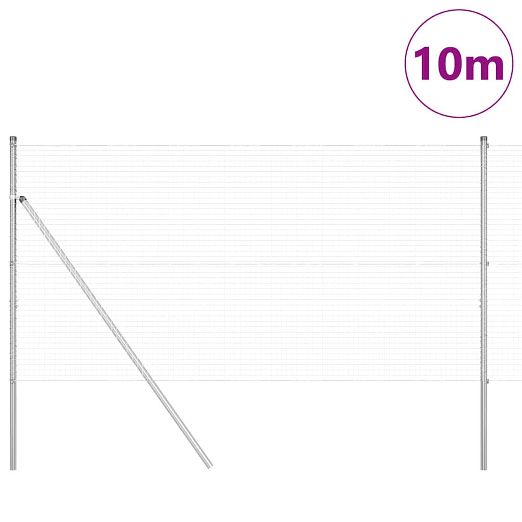Temeljna zavarena žičana ograda 10 x 1,2 m Srebrna Mreža
