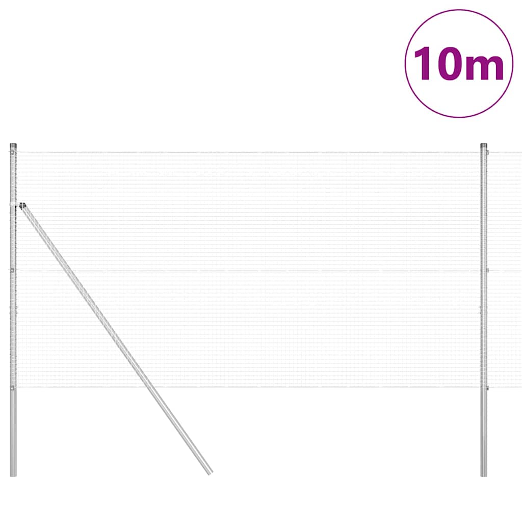 Temeljna zavarena žičana ograda 10 x 1,4 m Srebrna Mreža