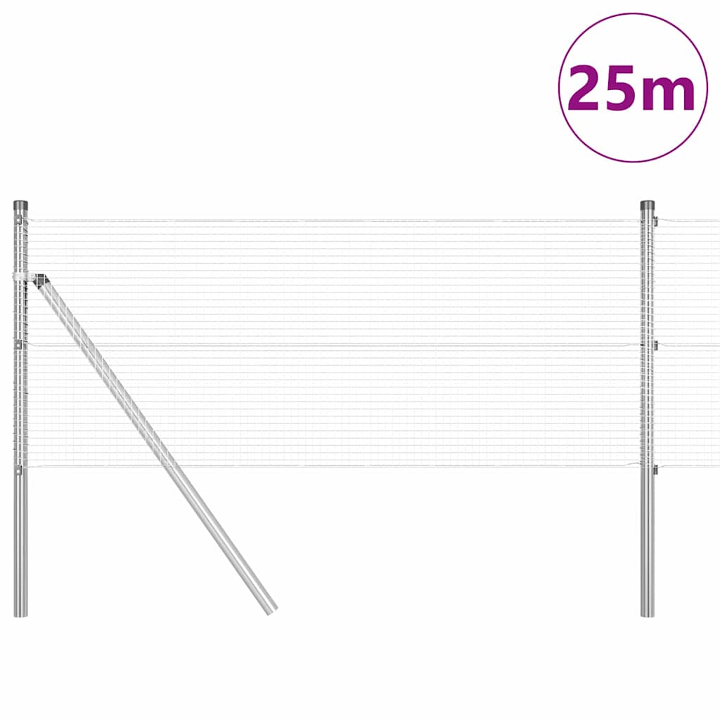 Temeljna zavarena žičana ograda 25 x 0,4 m Srebrna Mreža