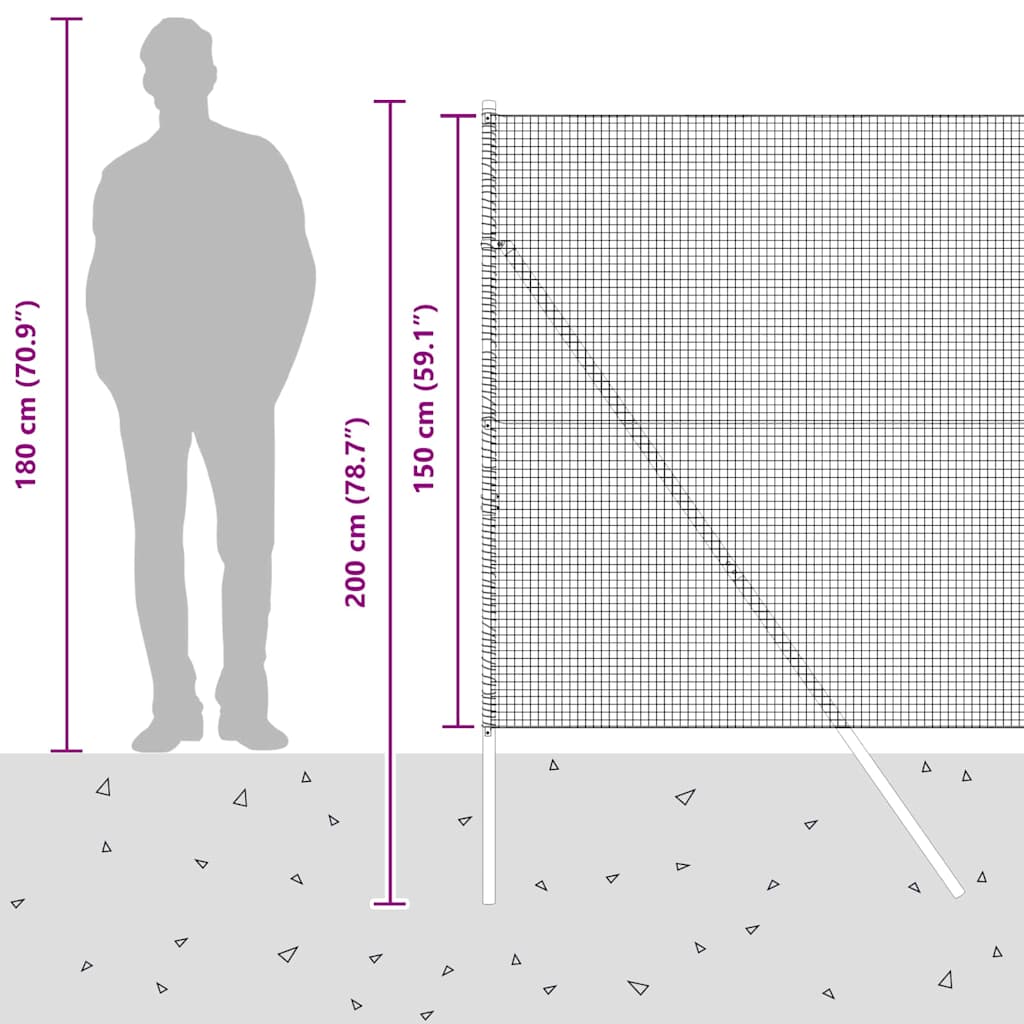 Temeljna zavarena žičana ograda 25 x 1,5 m Srebrna Mreža
