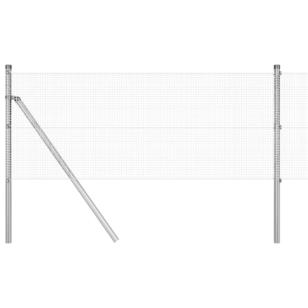 Temeljna zavarena žičana ograda 50 x 0,8 m Srebrna Mreža