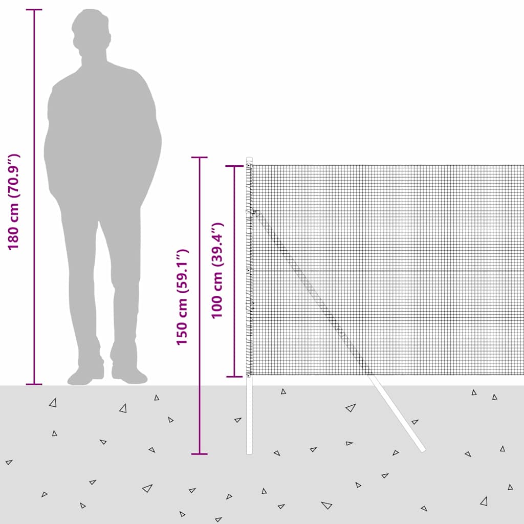 Temeljna zavarena žičana ograda 50 x 1 m Vruće pocinčani čelik