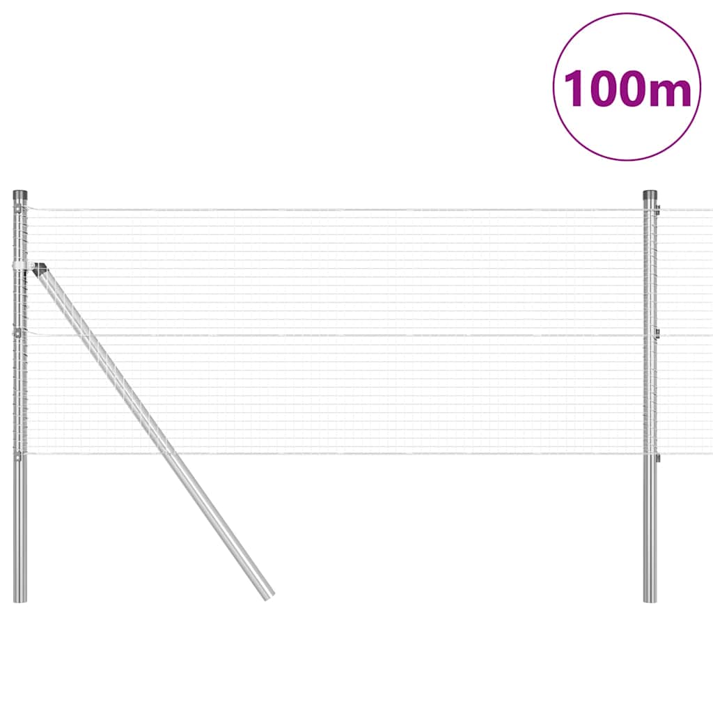 Temeljna zavarena žičana ograda 100 x 0,6 m Srebrna Mreža