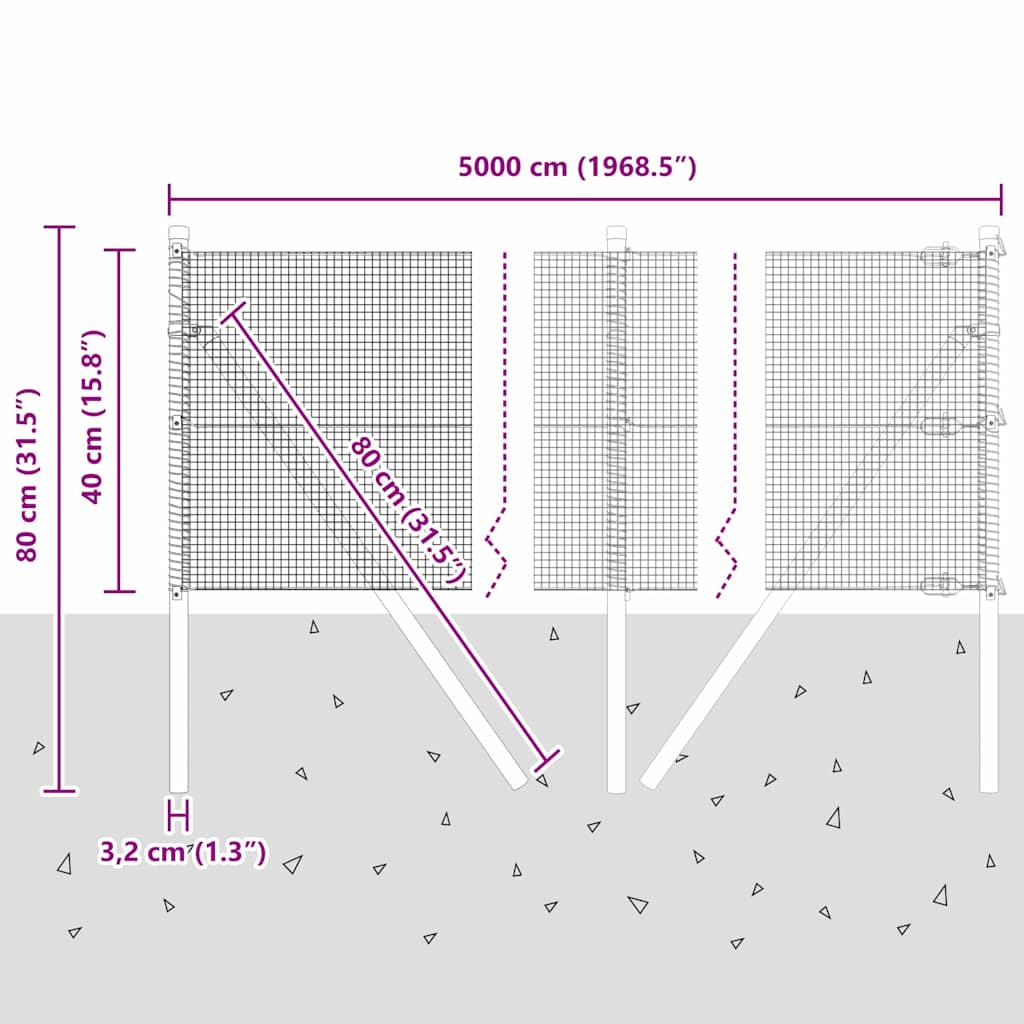 Stup za ogradu Zelena 50 x 0,4 m (12 x 12 mm mreža) Čelik i PVC