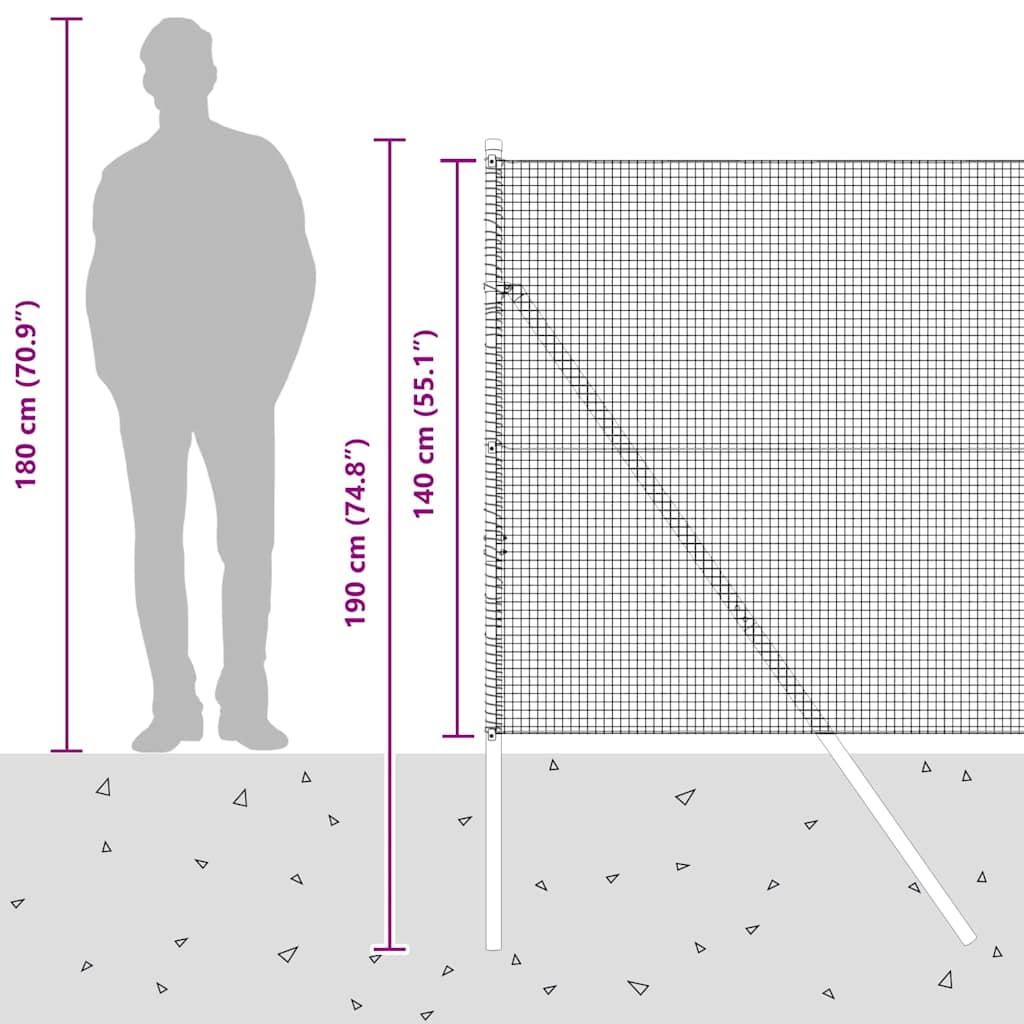 Temeljna zavarena žičana ograda 50 x 1,4 m Zelena Mreža