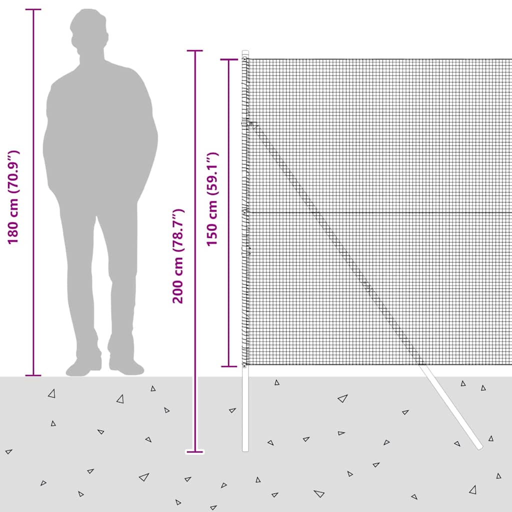 Temeljna zavarena žičana ograda 50 x 1,5 m Zelena Mreža
