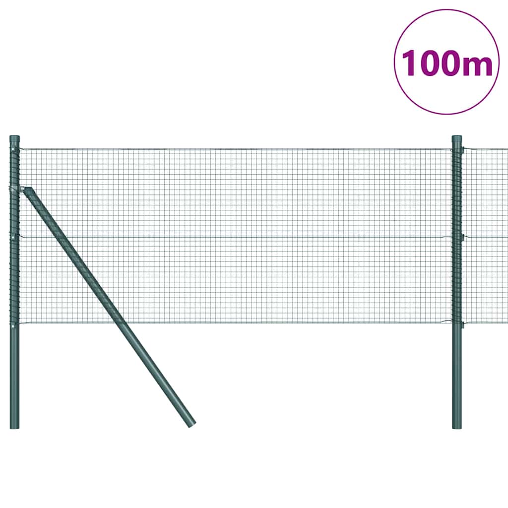 Temeljna zavarena žičana ograda 100 x 0,5 m Zelena Mreža