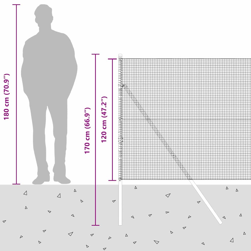 Temeljna zavarena žičana ograda 25 x 1,2 m Siva Mreža
