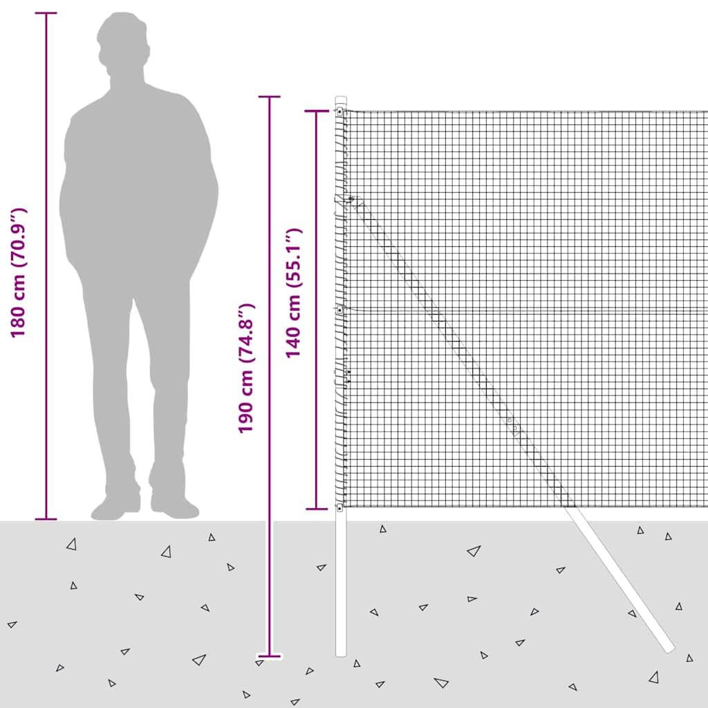 Temeljna zavarena žičana ograda 25 x 1,4 m Siva Mreža