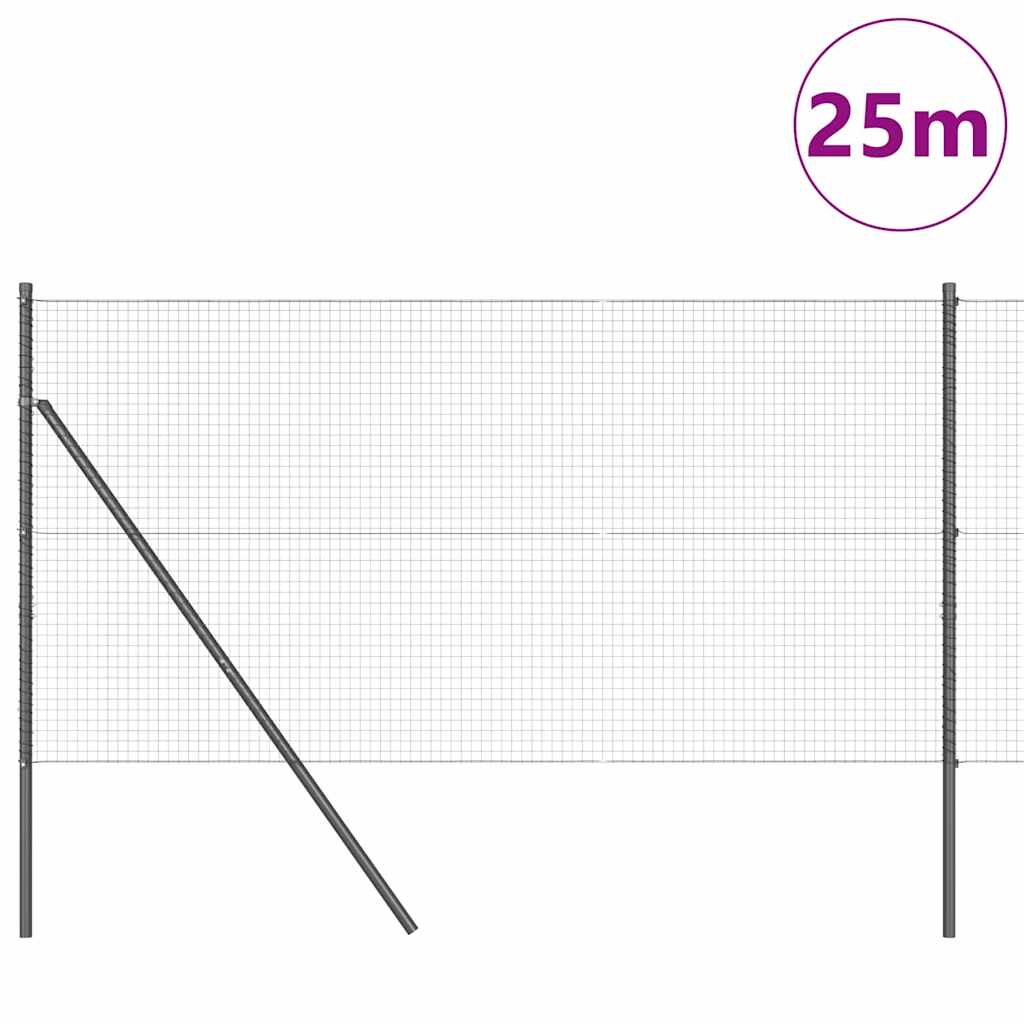 Zavarena žičana ograda za fiksaciju 25 x 1,4 m Siva Mreža