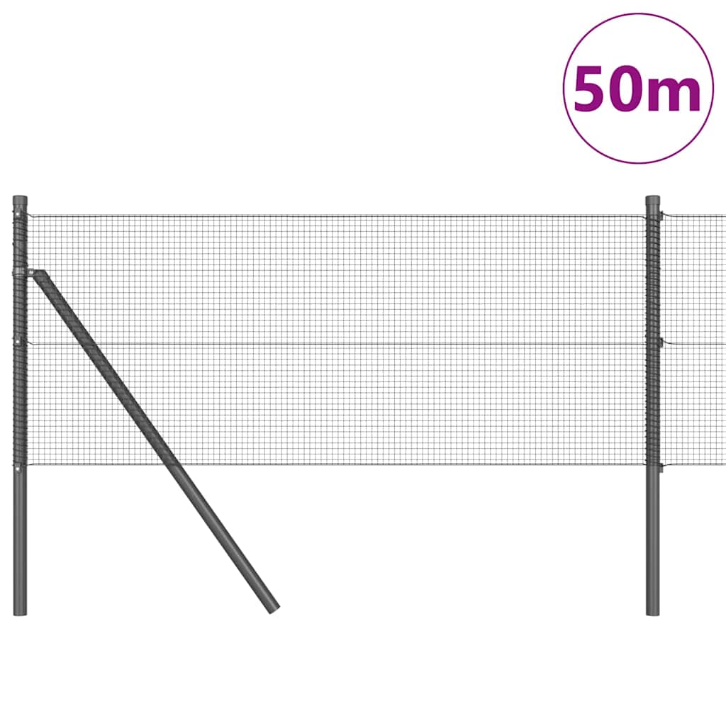 Temeljna zavarena žičana ograda 50 x 0,4 m Siva Mreža