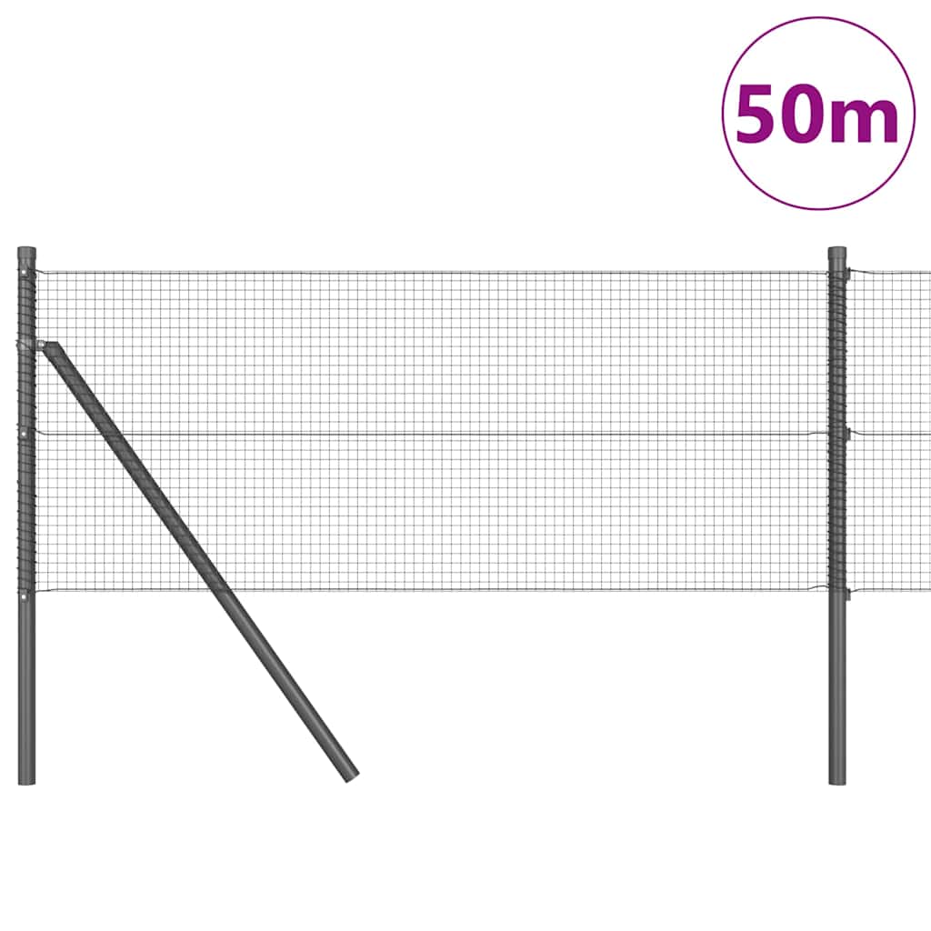 Temeljna zavarena žičana ograda 50 x 0,4 m Siva Mreža