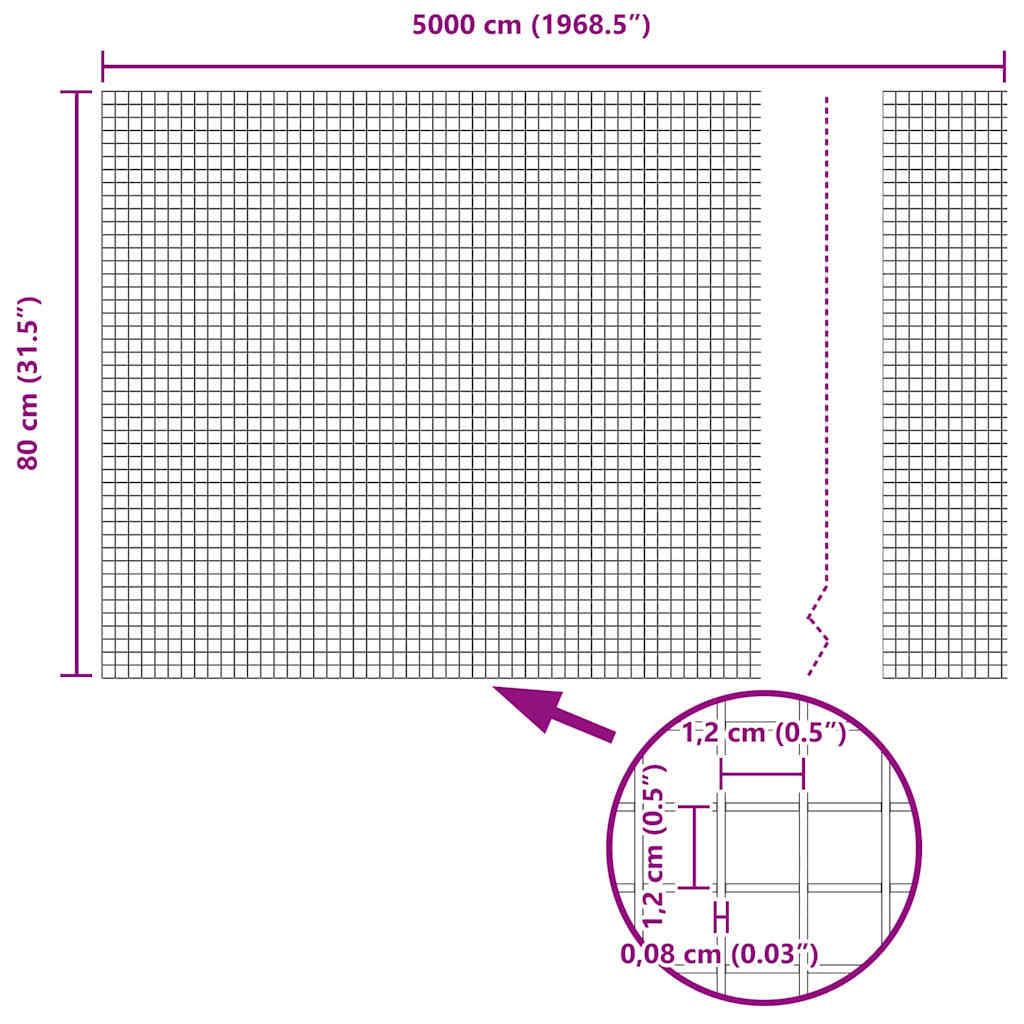 Zavarena žičana ograda za fiksaciju 50 x 0,8 m Siva Mreža