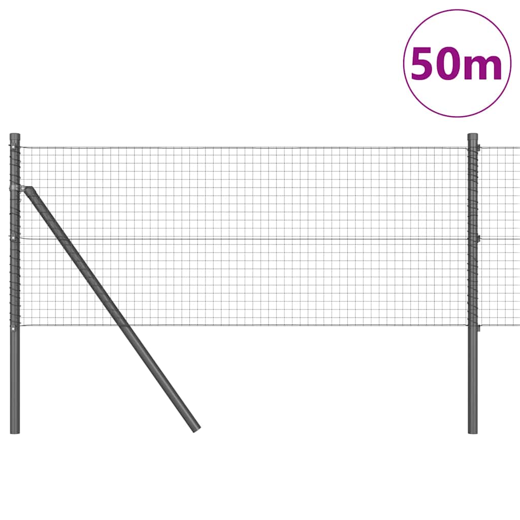Temeljna zavarena žičana ograda 50 x 0,8 m Siva Mreža