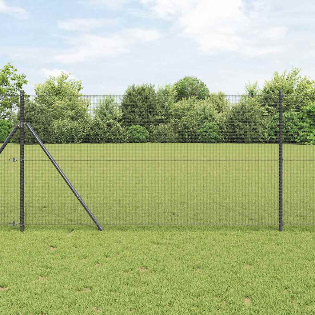 Temeljna zavarena žičana ograda 50 x 1,2 m Siva Mreža
