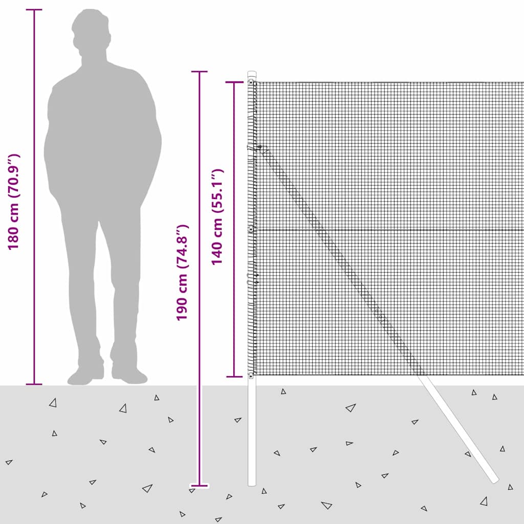 Zavarena žičana ograda za fiksaciju 50 x 1,4 m Siva Mreža