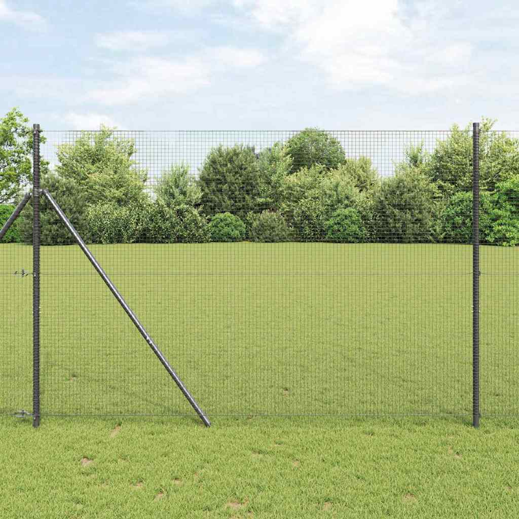 Temeljna zavarena žičana ograda 50 x 1,4 m Siva Mreža