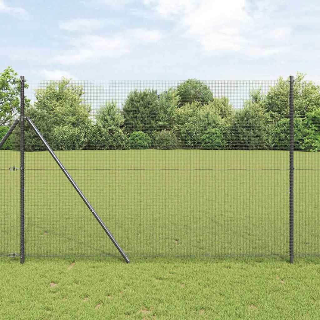 Temeljna zavarena žičana ograda 50 x 1,5 m Siva Mreža