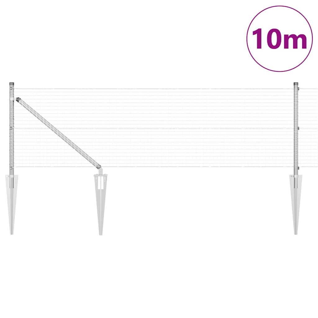 Zavareno žičano ograđivanje s bodljama 10 x 0,4 m Srebrna Mreža