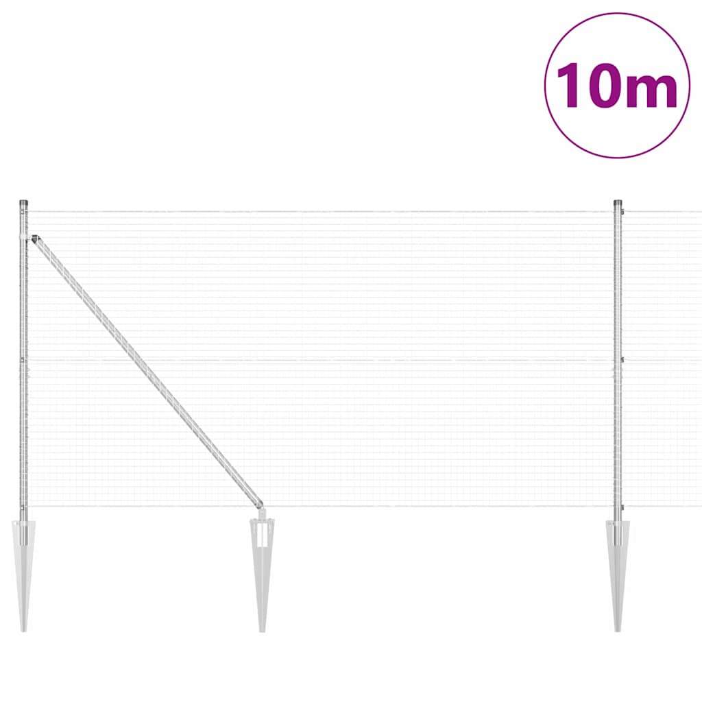 Zavareno žičano ograđivanje s bodljama 10 x 1 m Pocinčani čelik