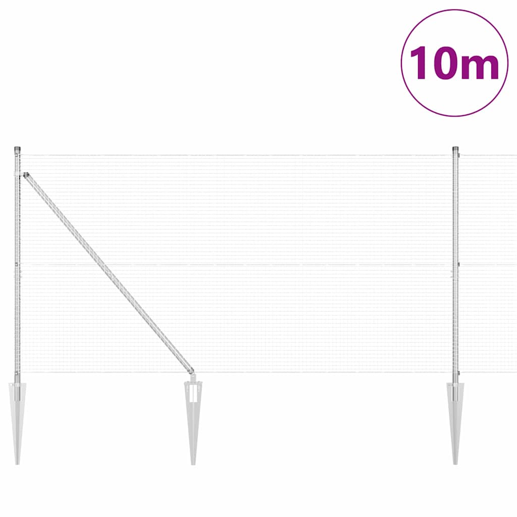 Zavareno žičano ograđivanje s bodljama 10 x 1,2 m Srebrna Mreža