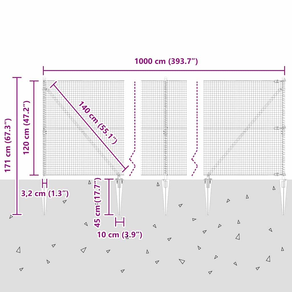Zavareno žičano ograđivanje s bodljama 10 x 1,2 m Srebrna Mreža