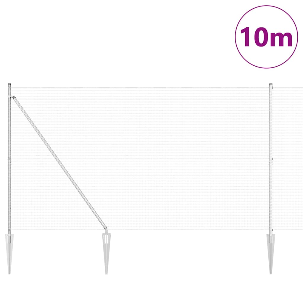 Zavareno žičano ograđivanje s bodljama 10 x 1,5 m Srebrna Mreža