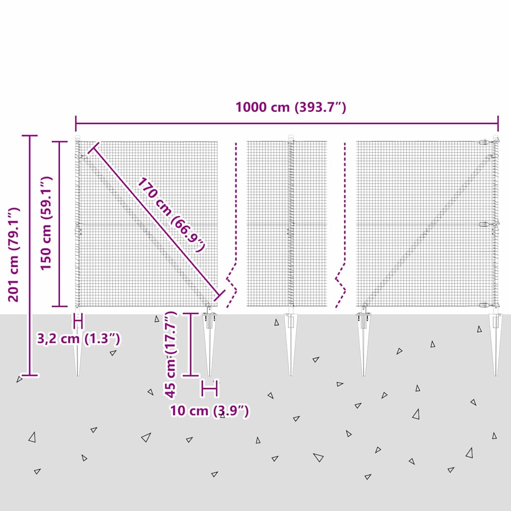 Zavareno žičano ograđivanje s bodljama 10 x 1,5 m Srebrna Mreža