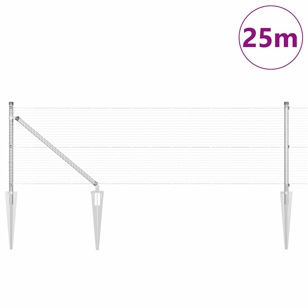 Zavareno žičano ograđivanje s bodljama 25 x 0,5 m Srebrna Mreža