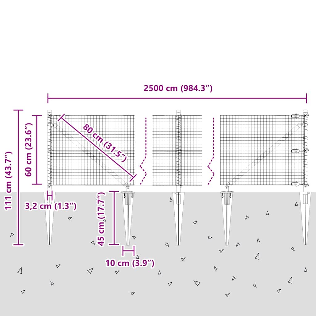 Zavareno žičano ograđivanje s bodljama 25 x 0,6 m Srebrna Mreža