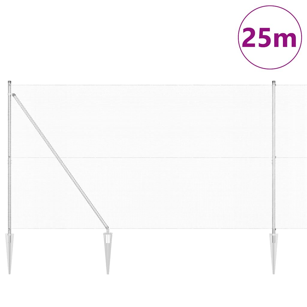 Zavareno žičano ograđivanje s bodljama 25 x 1,6 m Srebrna Mreža