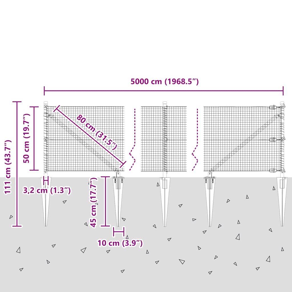 Zavareno žičano ograđivanje s bodljama 50 x 0,5 m Srebrna Mreža