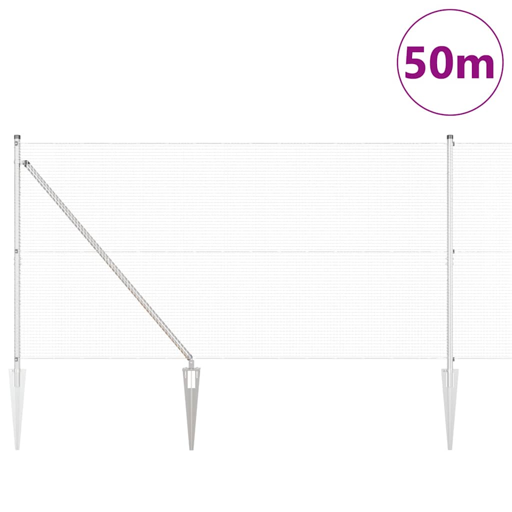 Zavareno žičano ograđivanje s bodljama 50 x 1,4 m Srebrna Mreža