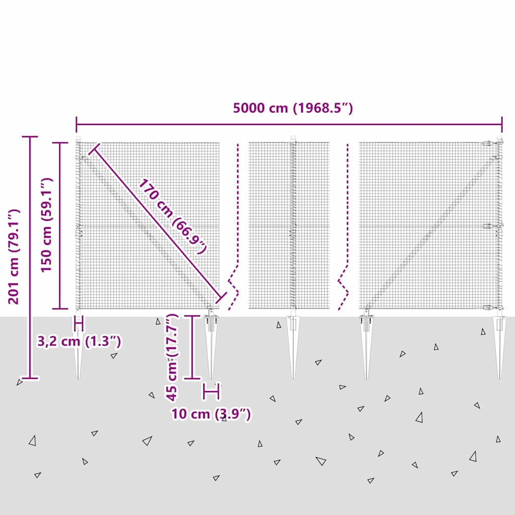 Zavareno žičano ograđivanje s bodljama 50 x 1,5 m (Š x V)