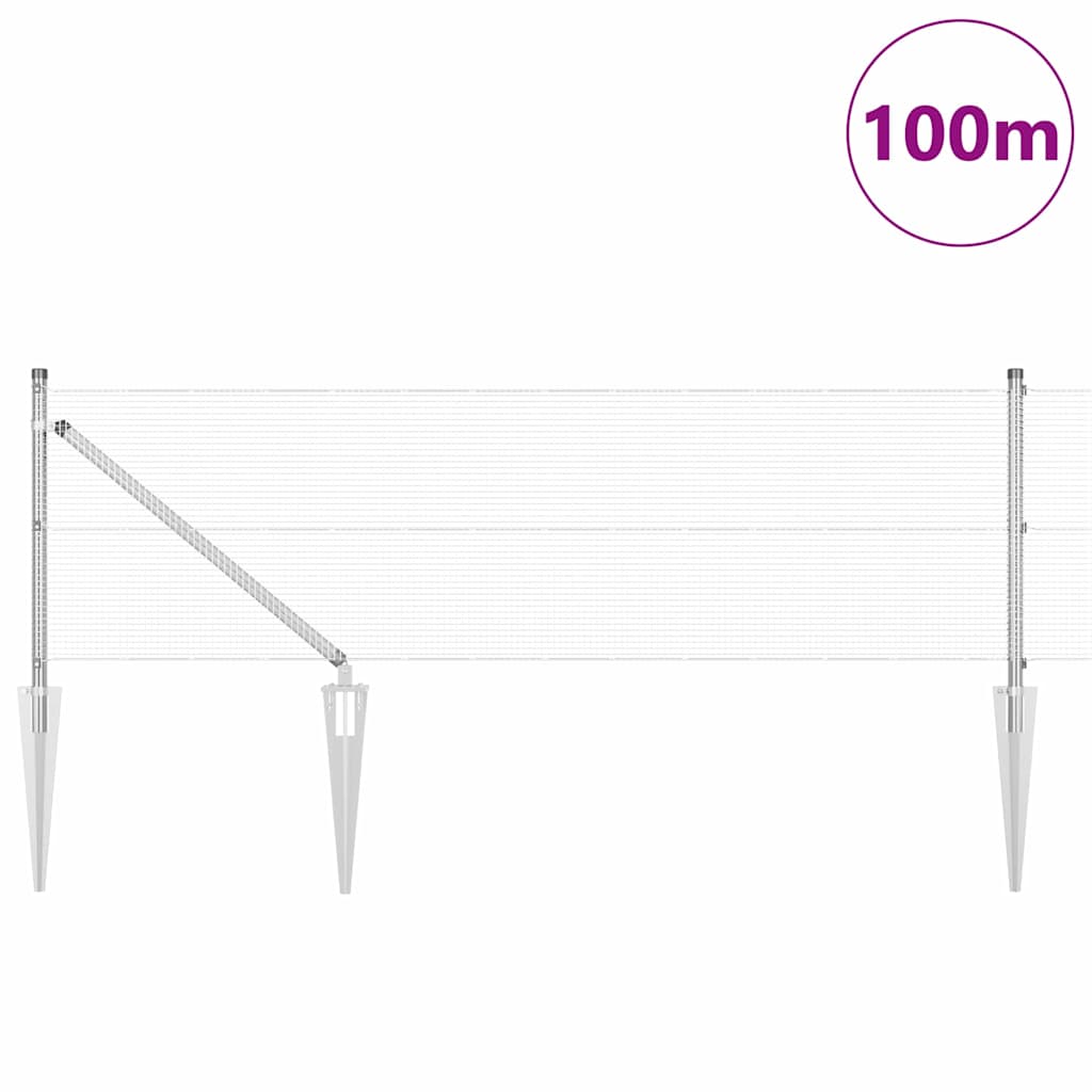 Zavareno žičano ograđivanje s bodljama 100 x 0,6 m Srebrna
