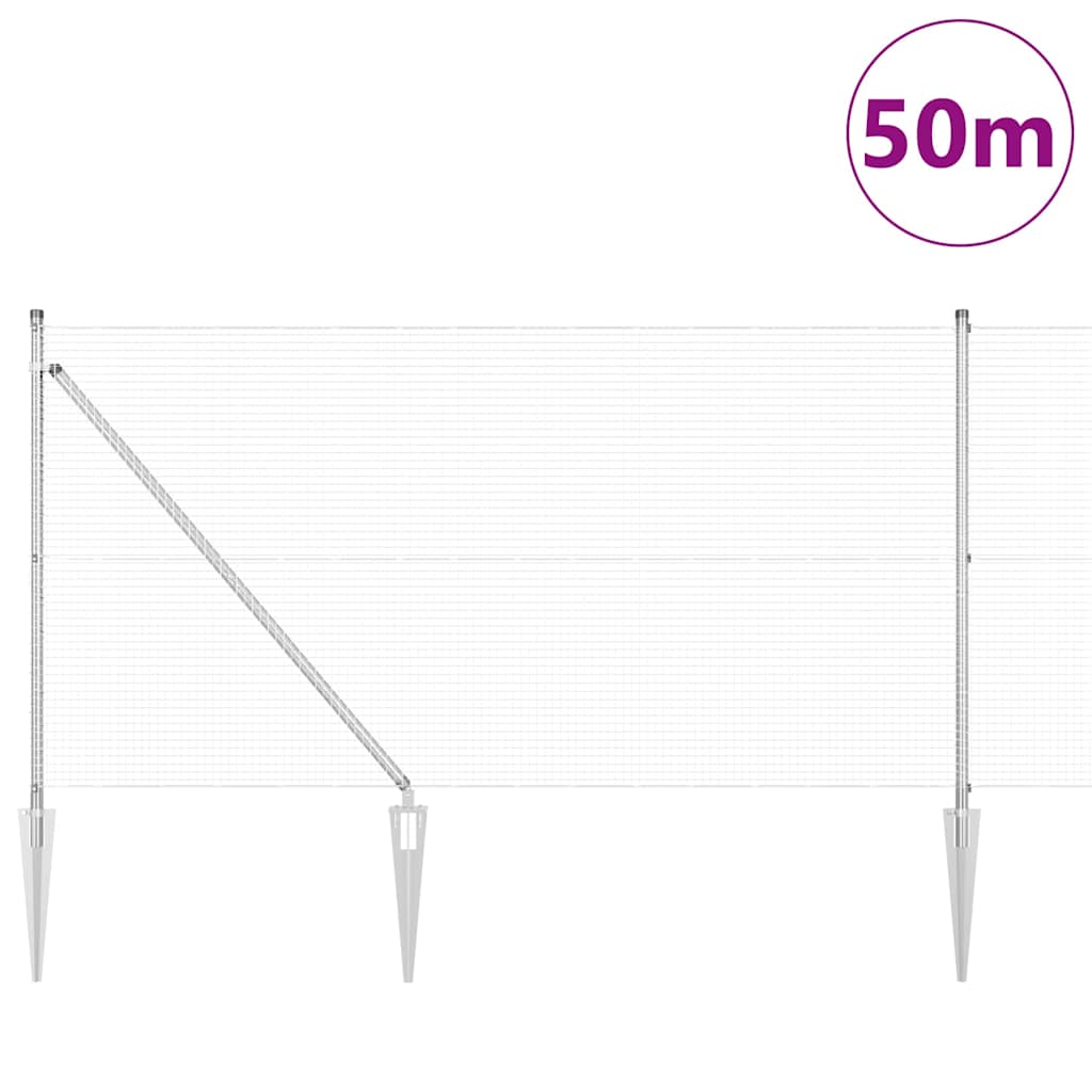 Zavareno žičano ograđivanje s bodljama 100 x 1 m Srebrna Mreža