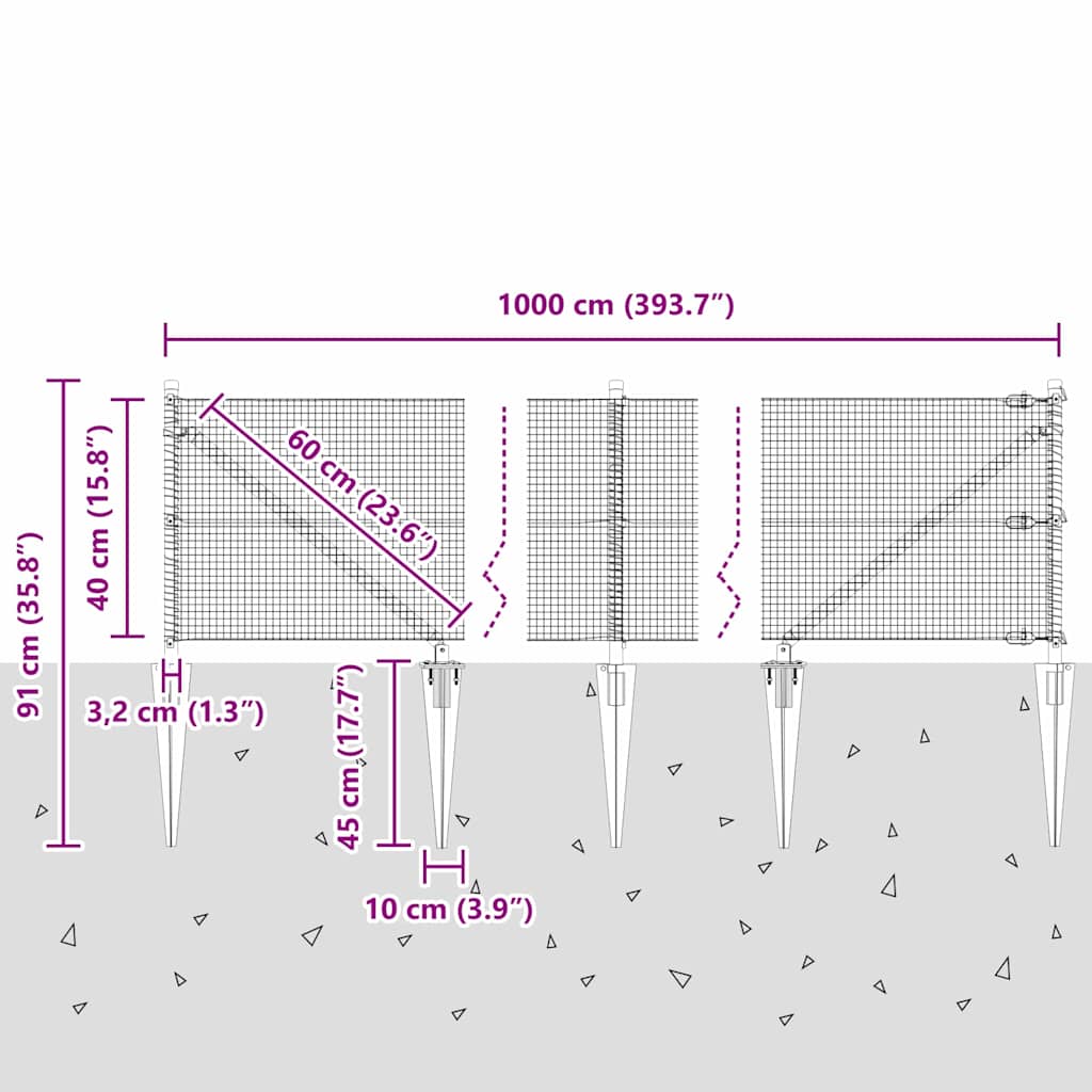Zavareno žičano ograđivanje s bodljama 10 x 0,4 m Zelena Mreža