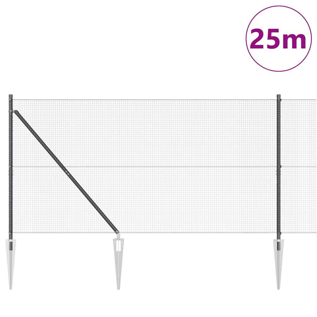 Zavareno žičano ograđivanje s bodljama 25 x 1,2 m Siva Mreža