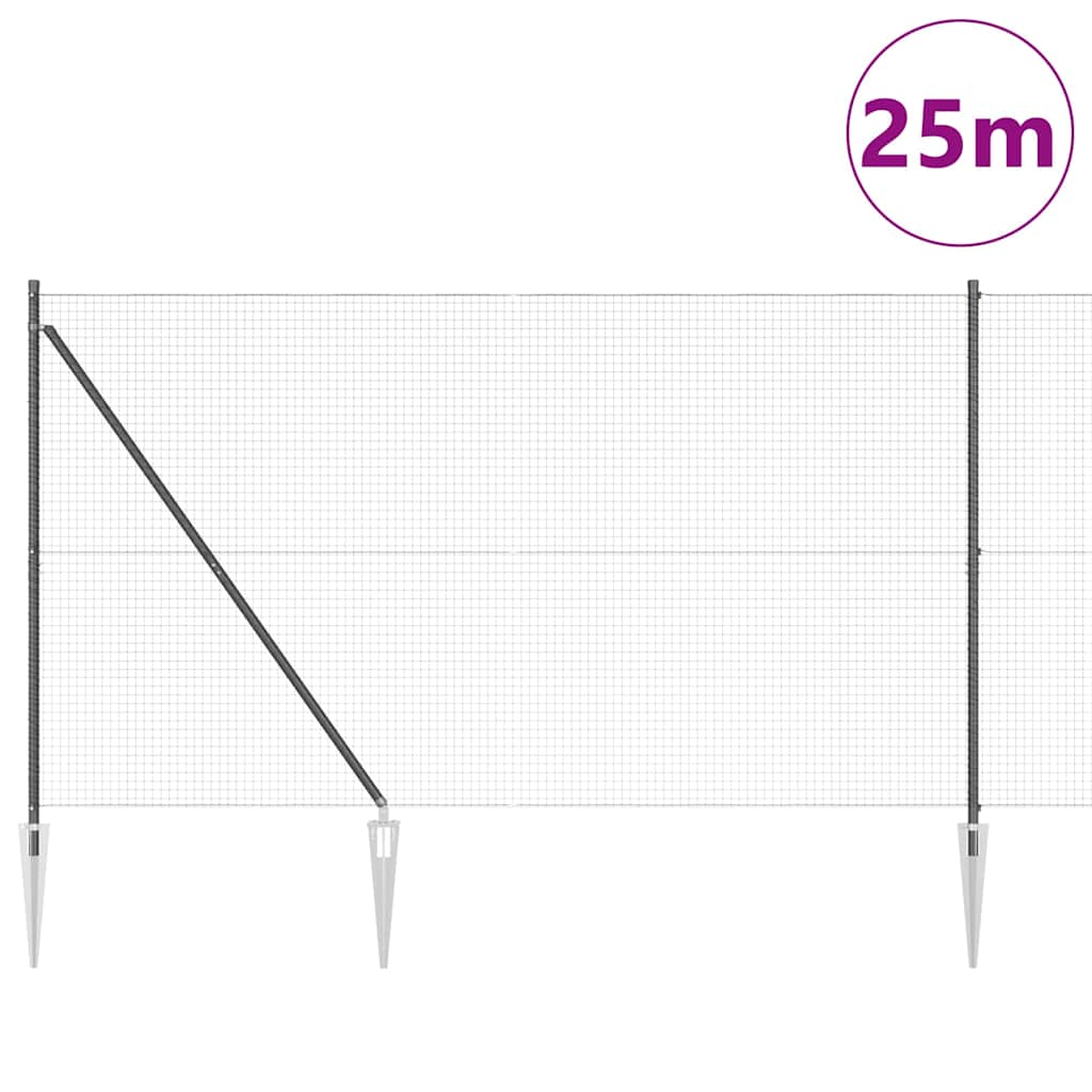 Zavareno žičano ograđivanje s bodljama 25 x 1,5 m Siva Mreža