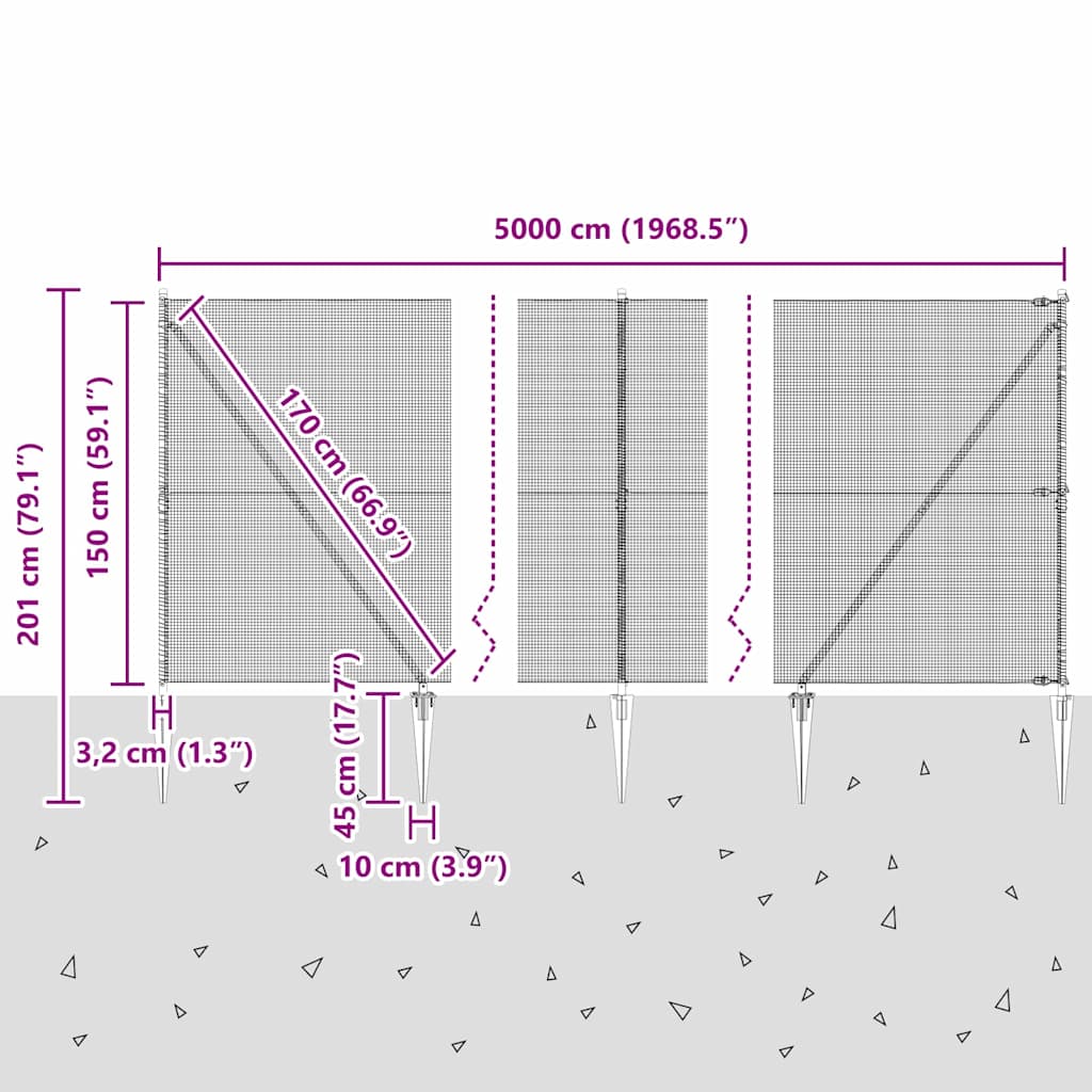 Zavareno žičano ograđivanje s bodljama 50 x 1,5 m Siva Mreža