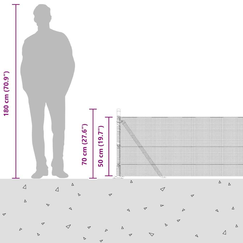 Zavareno žičano ogradno mreža s betonskom podlogom 100 x 0,5 m